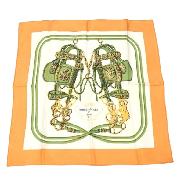 Hermès Petit Carré Orange Silk scarf - Picture 1 of 8